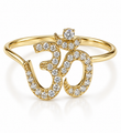 14KT GOLD DIAMOND OHM RING