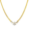 14KT YELLOW GOLD DIAMOND FLOWER NECKLACE