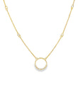 14KT YELLOW GOLD DIAMOND OPEN CIRCLE NECKLACE