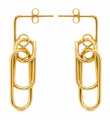 14KT YELLOW GOLD PAPERCLIP EARRING