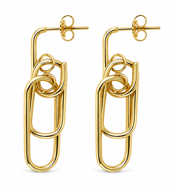 14KT YELLOW GOLD PAPERCLIP EARRING