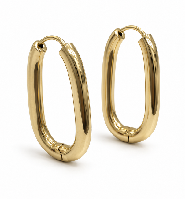 14KT YELLOW GOLD PAPERCLIP EARRING