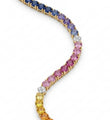 18K YELLOW GOLD MULTI SAPPHIRE AND DIAMONDS BRACELET