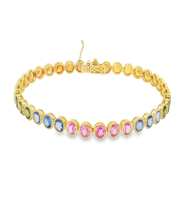 14KT GOLD MULTI SAPPHIRE BRACELET