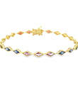 14KT YELLOW GOLD MULTI SAPPHIRE BRACELET