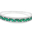 18K WHITE GOLD EMERALD AND DIAMOND BRACELET