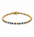 14KT YELLOW GOLD MULTI SHAPE BLUE SAPPHIRE BRACELET