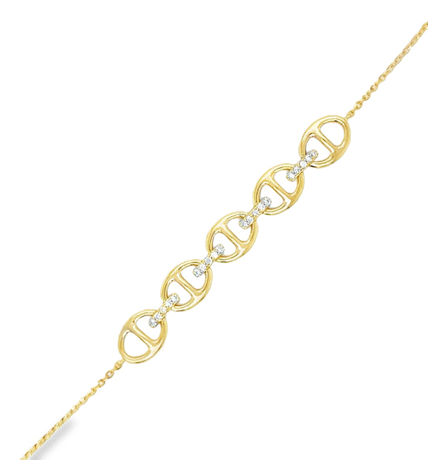 14KT YELLOW GOLD DIAMOND BRACELET
