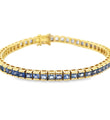 14KT YELLOW GOLD BLUE SAPPHIRE BRACELET