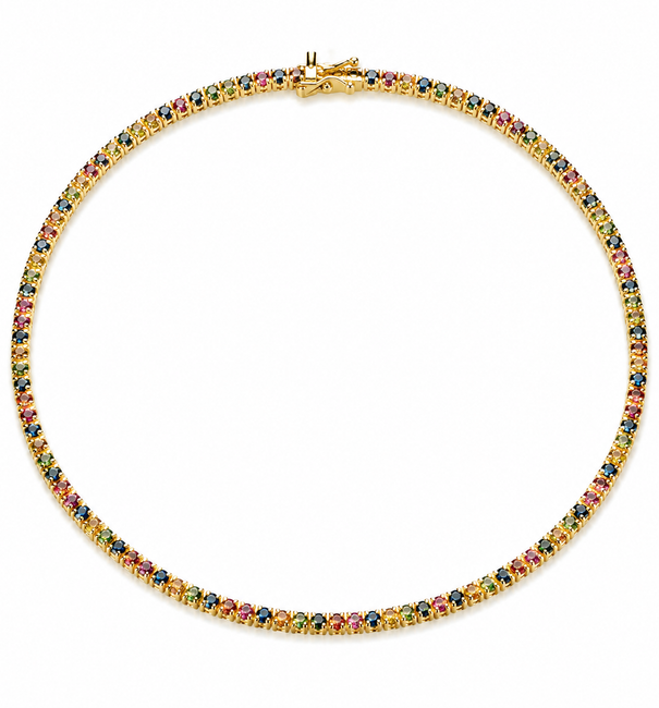 14KT YELLOW GOLD MULTI SAPPHIRE BRACELET