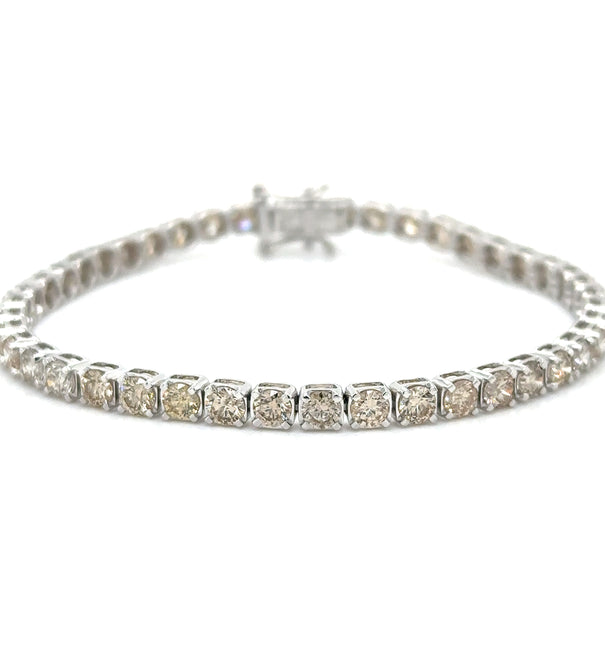 14KT GOLD CHAMPAGNE DIAMONDS TENNIS BRACELET 10.00 CTS