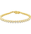 14KT YELLOW GOLD DIAMOND HEART SHAPE BRACELET