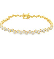 14KT YELLOW GOLD BEZELED DIAMONDS BRACELET
