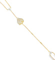 14KT YELLOW GOLD DIAMONDS HAND CHAIN