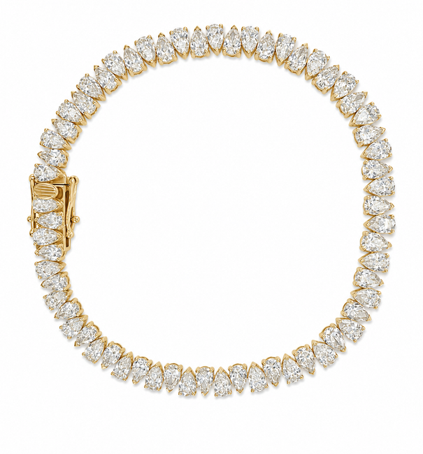 14KT YELLOW GOLD PEAR SHAPE DIAMOND BRACELET