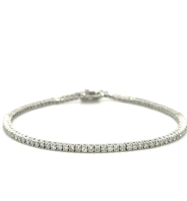 14K WHITE GOLD DIAMOND TENNIS BRACELET 2.00 CTS