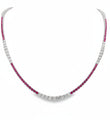 18KT ROSE GOLD RUBY AND DIAMOND NECKLACE