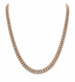 14KT GOLD TWO TONE DIAMOND CUBAN NECKLACE (5 MM)