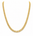 14KT GOLD DIAMOND CUBAN NECKLACE (5 MM)