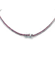 18KT WHITE GOLD RUBY AND DIAMOND NECKLACE