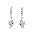 14KT WHITE GOLD DIAMOND DANGLING EARRING