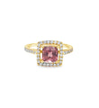 14KT YELLOW GOLD PINK TOURMALINE AND DIAMONDS RING