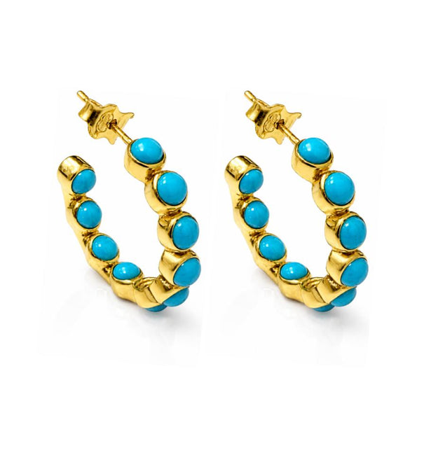 14KT YELLOW GOLD TURQUOISE EARRING