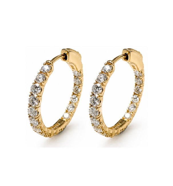 14KT GOLD DIAMOND HUGGIES EARRING