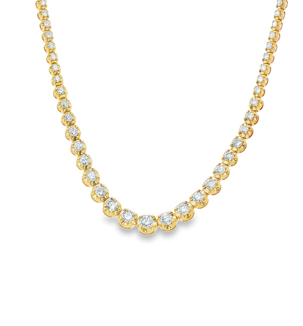 14KT GOLD DIAMONDS BUTTERCUP GRADUATED NECKLACE