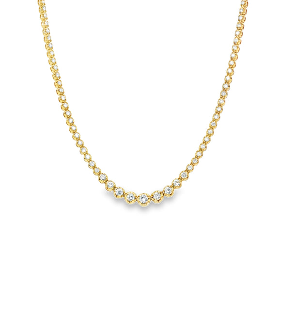 14KT GOLD DIAMONDS BUTTERCUP GRADUATED NECKLACE