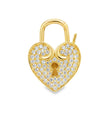 14KT YELLOW GOLD DIAMOND HEART LOCK