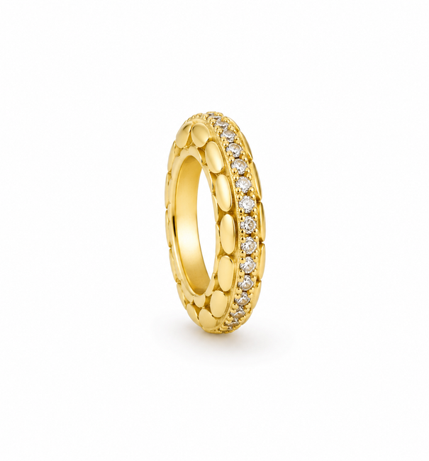 14KT YELLOW GOLD DIAMONDS RONDELLES