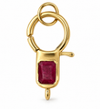 14KT YELLOW GOLD RUBY LOBSTER LOCK