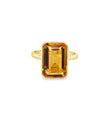 14KT YELLOW GOLD CITRINE RECTANGLE RING