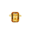 14KT YELLOW GOLD CITRINE RECTANGLE RING