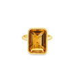 14KT YELLOW GOLD CITRINE RECTANGLE RING