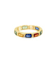 14KT YELLOW GOLD MULTI SAPPHIRE RING