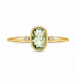 14KT YELLOW GOLD GREEN SAPPHIRE AND DIAMONDS RING