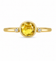 14KT YELLOW GOLD YELLOW SAPPHIRE AND DIAMONDS RING