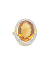 14KT YELLOW GOLD CITRINE AND DIAMONDS RING