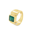 14KT YELLOW GOLD EMERALD AND DIAMOND RING