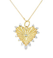 14KT YELLOW GOLD DIAMOND HEART PENDANT