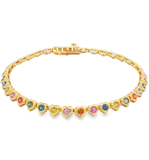 14KT GOLD MULTI SAPPHIRE BRACELET