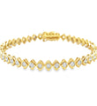 14KT YELLOW GOLD DIAMOND EYE SHAPE TENNIS BRACELET