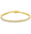 14KT YELLOW GOLD DIAMOND HEXAGONE SHAPE TENNIS BRACELET