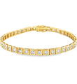 14KT YELLOW GOLD DIAMOND SQUARE BEZEL SET TENNIS BRACELET