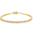 14KT YELLOW GOLD PINK SAPPHIRE BRACELET