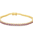 14KT YELLOW GOLD PINK SAPPHIRE BRACELET