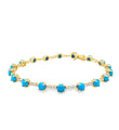 14KT GOLD TURQUOISE AND DIAMONDS BRACELET
