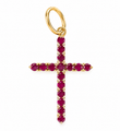 14KT GOLD RUBY CROSS PENDANT